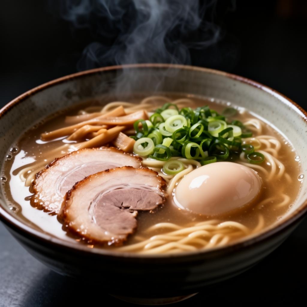 Steaming bowl of ramen